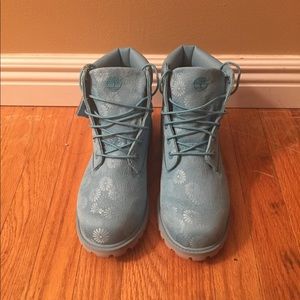 Aqua colored limited edition Timberlands